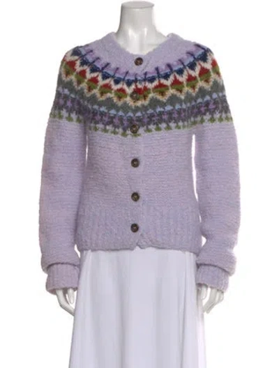 Pre-owned Smythe Alpaca Printed Sweater In Purple