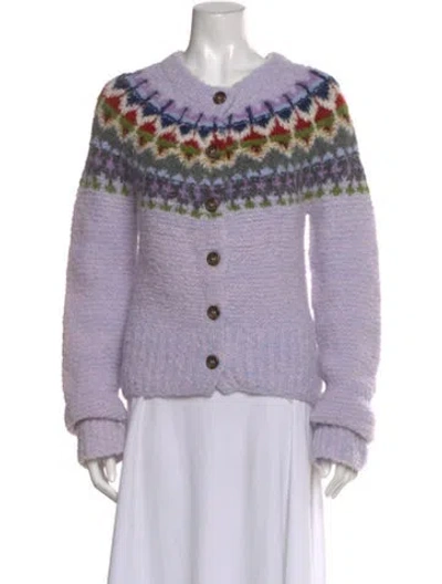Pre-owned Smythe Alpaca Printed Sweater In Purple