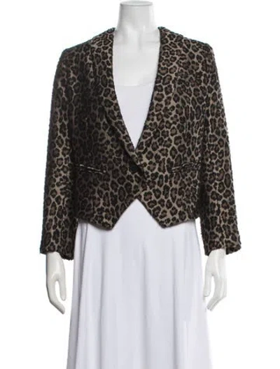 Pre-owned Smythe Animal Print Blazer In Brown