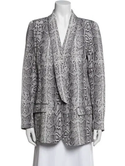 Pre-owned Smythe Animal Print Blazer In Gray