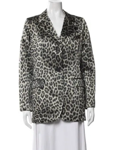 Pre-owned Smythe Animal Print Blazer In Green