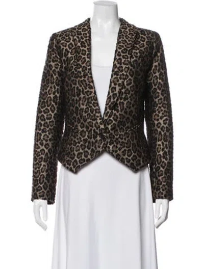 Pre-owned Smythe Animal Print Blazer In Neutral