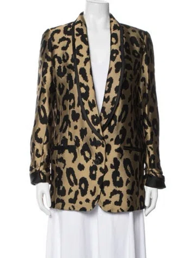 Pre-owned Smythe Animal Print Blazer In Neutral