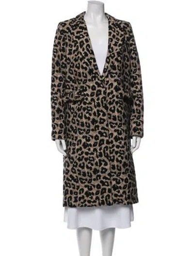 Pre-owned Smythe Animal Print Coat In Black