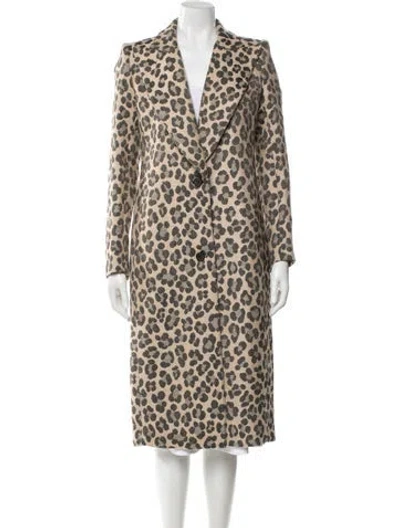 Pre-owned Smythe Animal Print Coat In Neutral