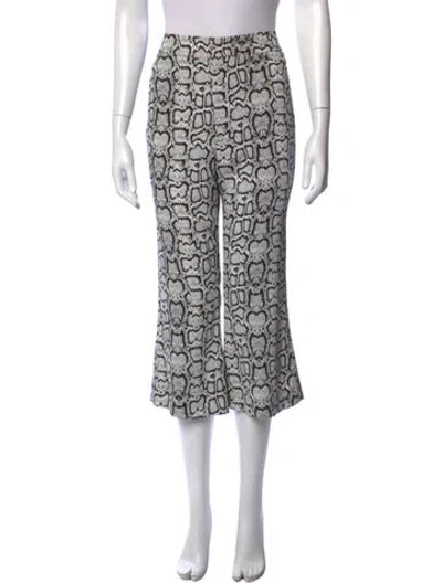 Pre-owned Smythe Animal Print Flared Pants W/ Tags In Black