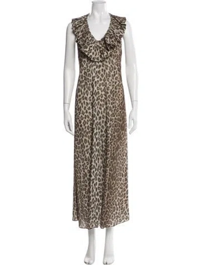 Pre-owned Smythe Animal Print Long Dress In Multi