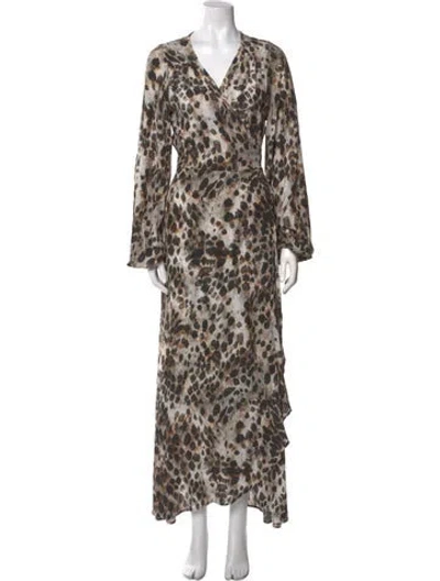 Pre-owned Smythe Animal Print Long Dress In Neutral