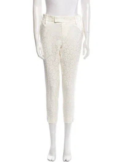 Pre-owned Smythe Animal Print Straight Leg Pants In Neutral