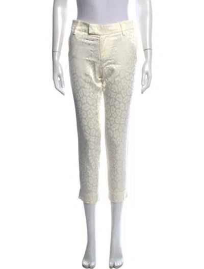 Pre-owned Smythe Animal Print Straight Leg Pants In Neutrals