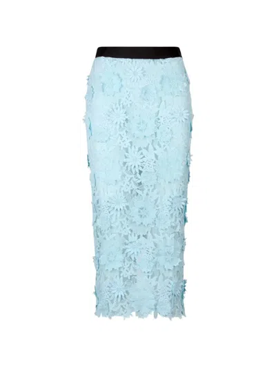 Smythe Appliqué Pencil Skirt In Blue