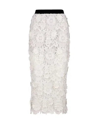 Smythe Appliqué Pencil Skirt In Cream