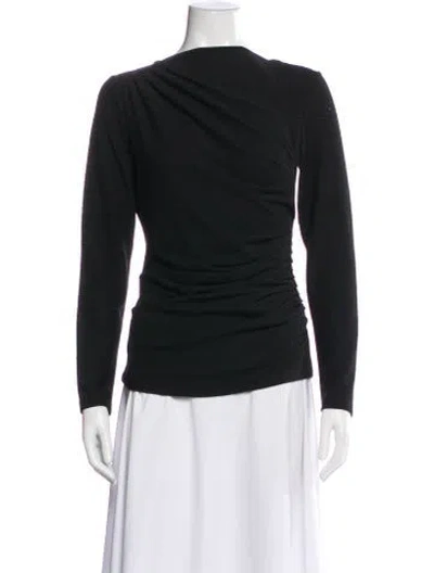 Pre-owned Smythe Asymmetrical Long Sleeve Top In Black