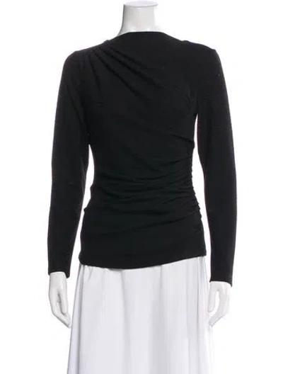 Pre-owned Smythe Asymmetrical Long Sleeve Top In Black