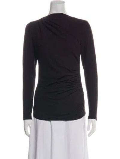 Pre-owned Smythe Asymmetrical Long Sleeve Top In Black