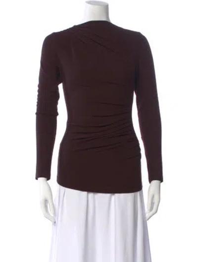 Pre-owned Smythe Asymmetrical Long Sleeve Top W/ Tags In Brown