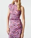 Smythe Asymmetrical One Shoulder Top In Violet Bandana In Pink