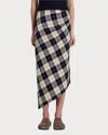 Smythe Asymmetrical Plaid Skirt In Multi