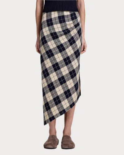 Smythe Asymmetrical Plaid Skirt In Multi
