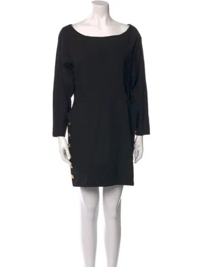 Pre-owned Smythe Bateau Neckline Mini Dress In Black