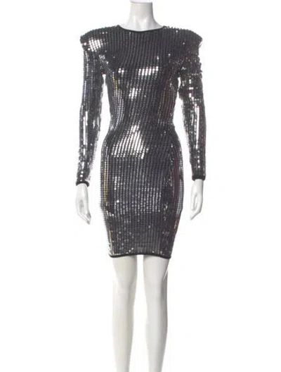 Pre-owned Smythe Bateau Neckline Mini Dress In Gray