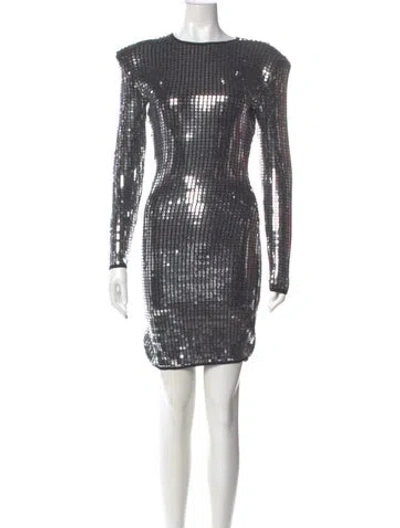 Pre-owned Smythe Bateau Neckline Mini Dress In Gray