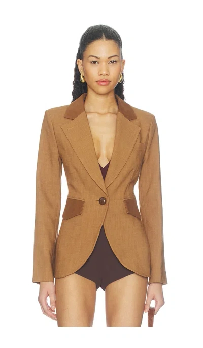 Smythe Blocked Seamed Blazer In Brown