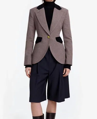 Smythe Blocked Seamed Blazer In Greige In Multi