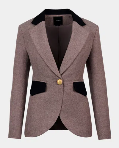 Smythe Blocked Seamed Blazer In Multi