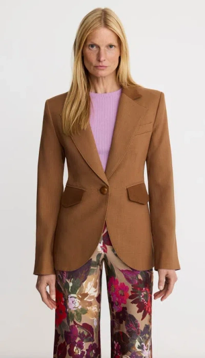Smythe Blocked Seamed Blazer In Saddle