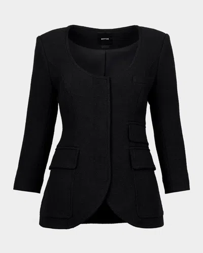 Smythe Boucle Portrait-neck Blazer In Black
