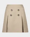 Smythe Box Pleat Mini Skirt In Stone