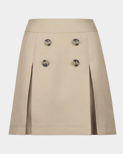 Smythe Box Pleat Mini Skirt In Stone