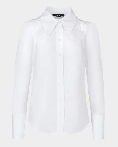 Smythe Box Pleat Shirt In White