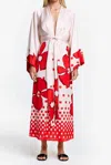 Smythe Butterfly Midi Dress In Multi In Red