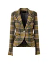 Smythe Check-pattern Single-breasted Blazer In Brown