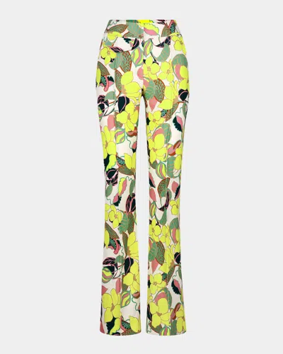 Smythe Citrus Cabana Patch Pocket Pintuck Trousers In Multi