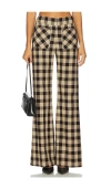 Smythe Gingham Classic Patch Pocket Bootcut Pants In Multi