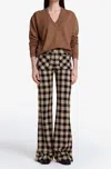 Smythe Gingham Classic Patch Pocket Bootcut Pants In Multi