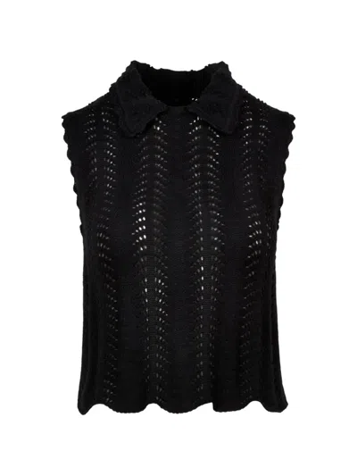 Smythe Club Crochet Tank Top In Black