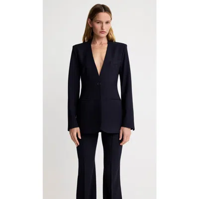 Smythe Collarless Blazer In Blue