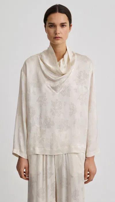 Smythe Cowl Neck Blouse In White