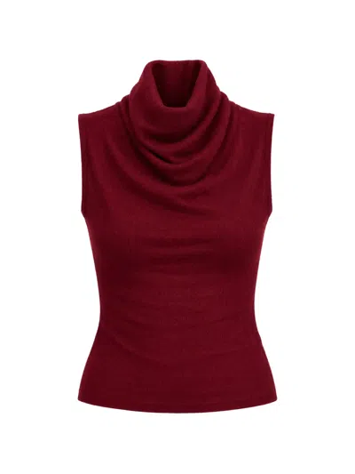 Smythe Cowl-neck Knitted Top In Red