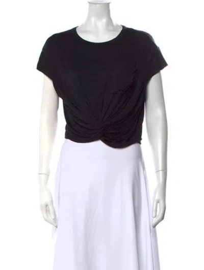 Pre-owned Smythe Crew Neck Short Sleeve Crop Top W/ Tags In Black