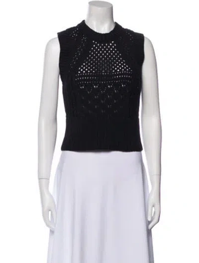 Pre-owned Smythe Crew Neck Sleeveless Crop Top W/ Tags In Black