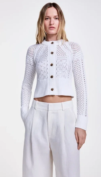 Smythe Crochet Cardigan In White