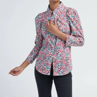 Smythe Crop Sleeve Box Pleat Shirt In Multi Floral