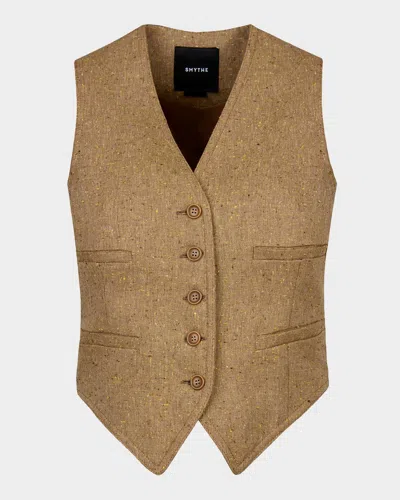 Smythe Cropped Cotton Vest In Tortilla