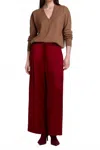 Smythe Cropped Pleated Trousers In Crimson In Burgundy