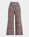 Smythe Cropped Side-zip Pants In Multi